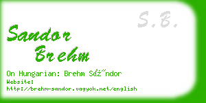 sandor brehm business card